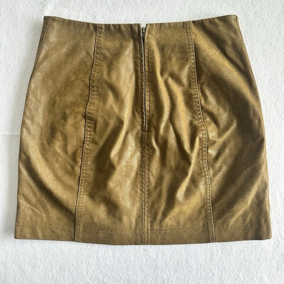 Free People Skirt 4 Mini Brown Faux Suede Modern Femme Mini Boho Western - Picture 2 of 6